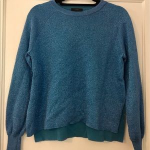 J.Crew Blue Sparkle Slit Sweater