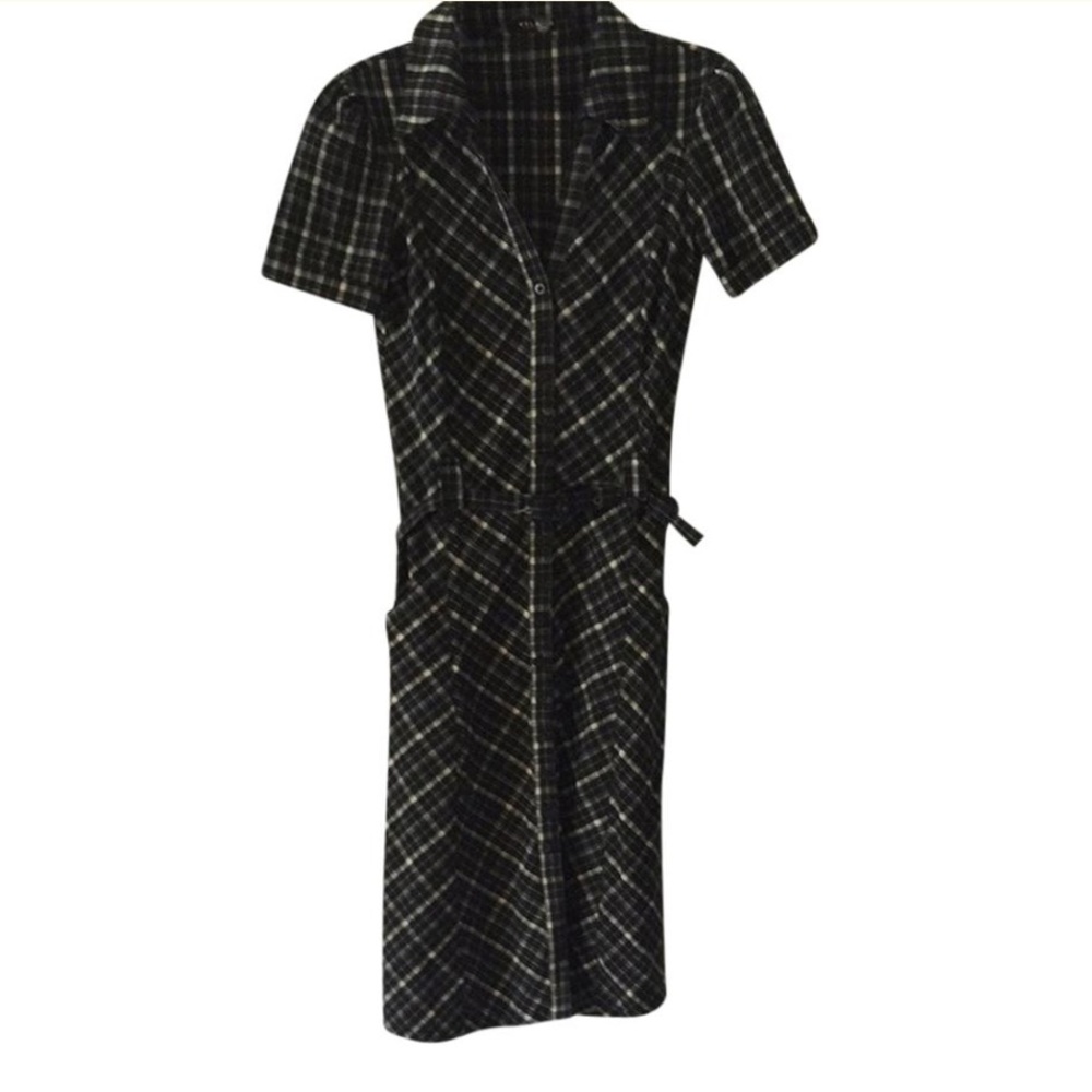 Plaid button down dress