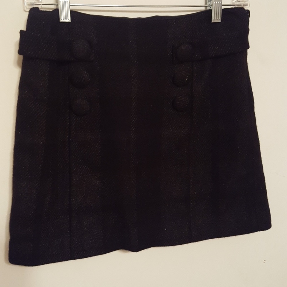 Black wool miniskirt
