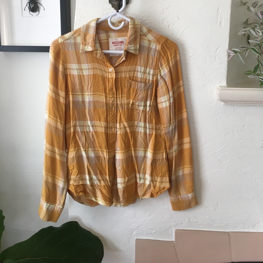 Yellow plaid blouse - Picture 2 of 4