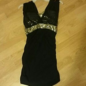 Black mini dress Heels included