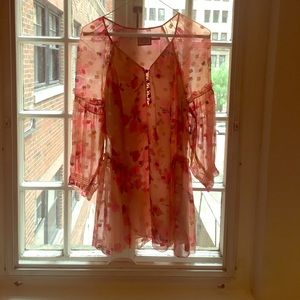 Juicy Couture Pink Floral Silk Dress