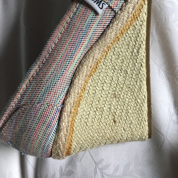 TOMS Multicolored Espadrille Wedges Size 7 - Picture 6 of 8