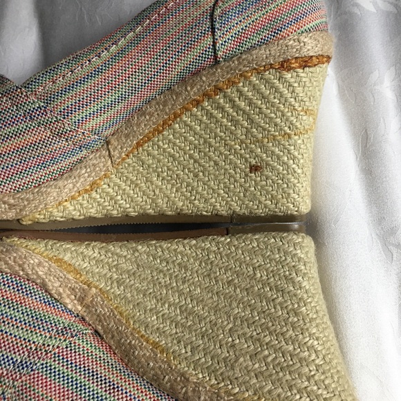 TOMS Multicolored Espadrille Wedges Size 7 - Picture 7 of 8