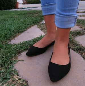 Black Quilted Flats