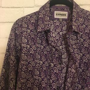 Paisley purple button down by Express