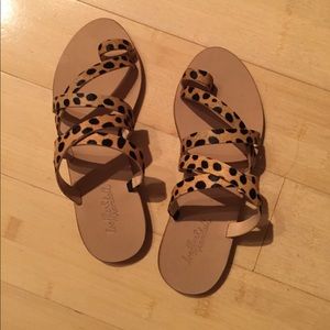 Loeffler Randall cheetah print calf hair sandals