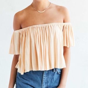 Urban outfitters off the shoulder peach top