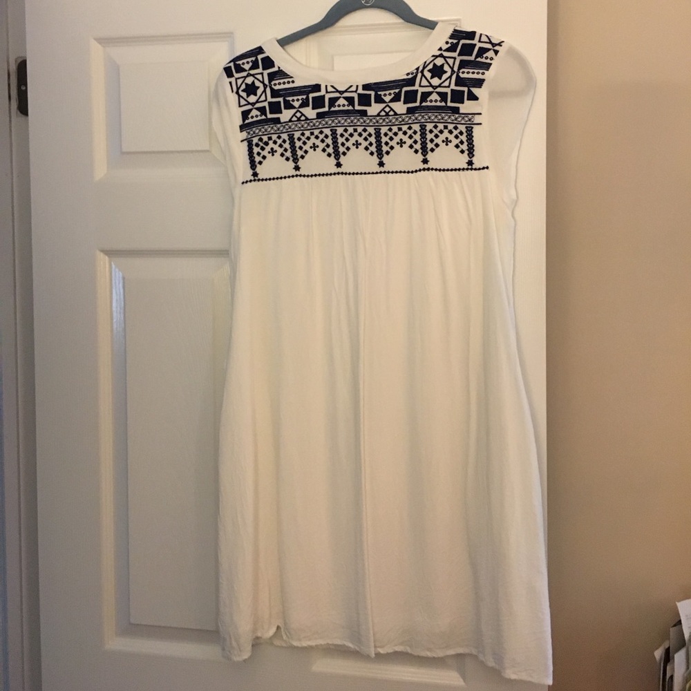 White summer shift dress