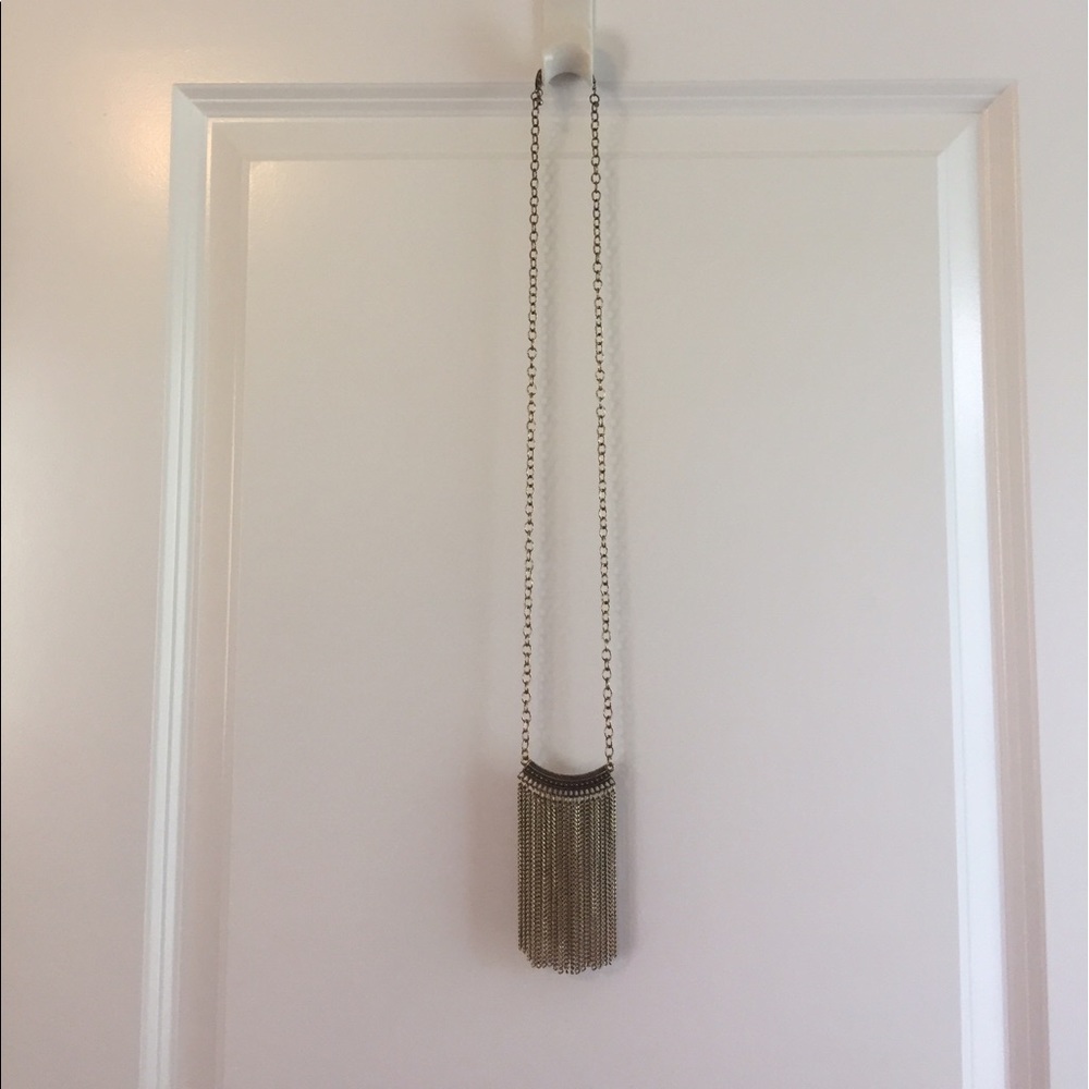 A gold necklace