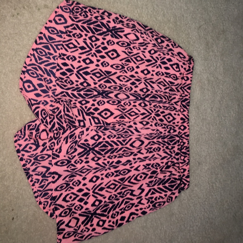 Pink and Navy Patterned Shorts