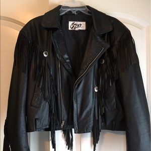Vintage Biker fringe leather jacket