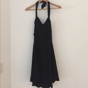 Reformation black halter mini dress