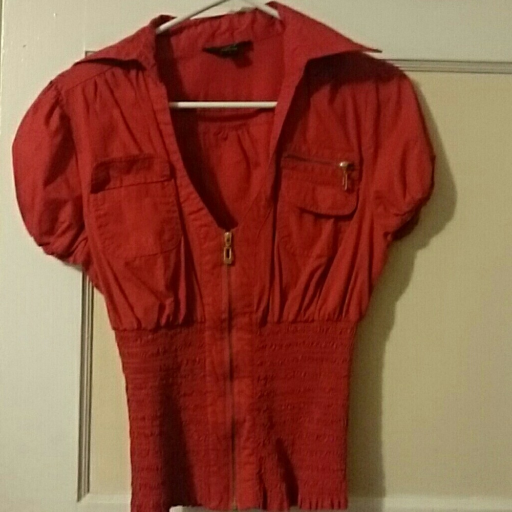 Paper tee Top cinched waist Euc.