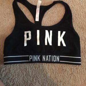 Pink sports bra