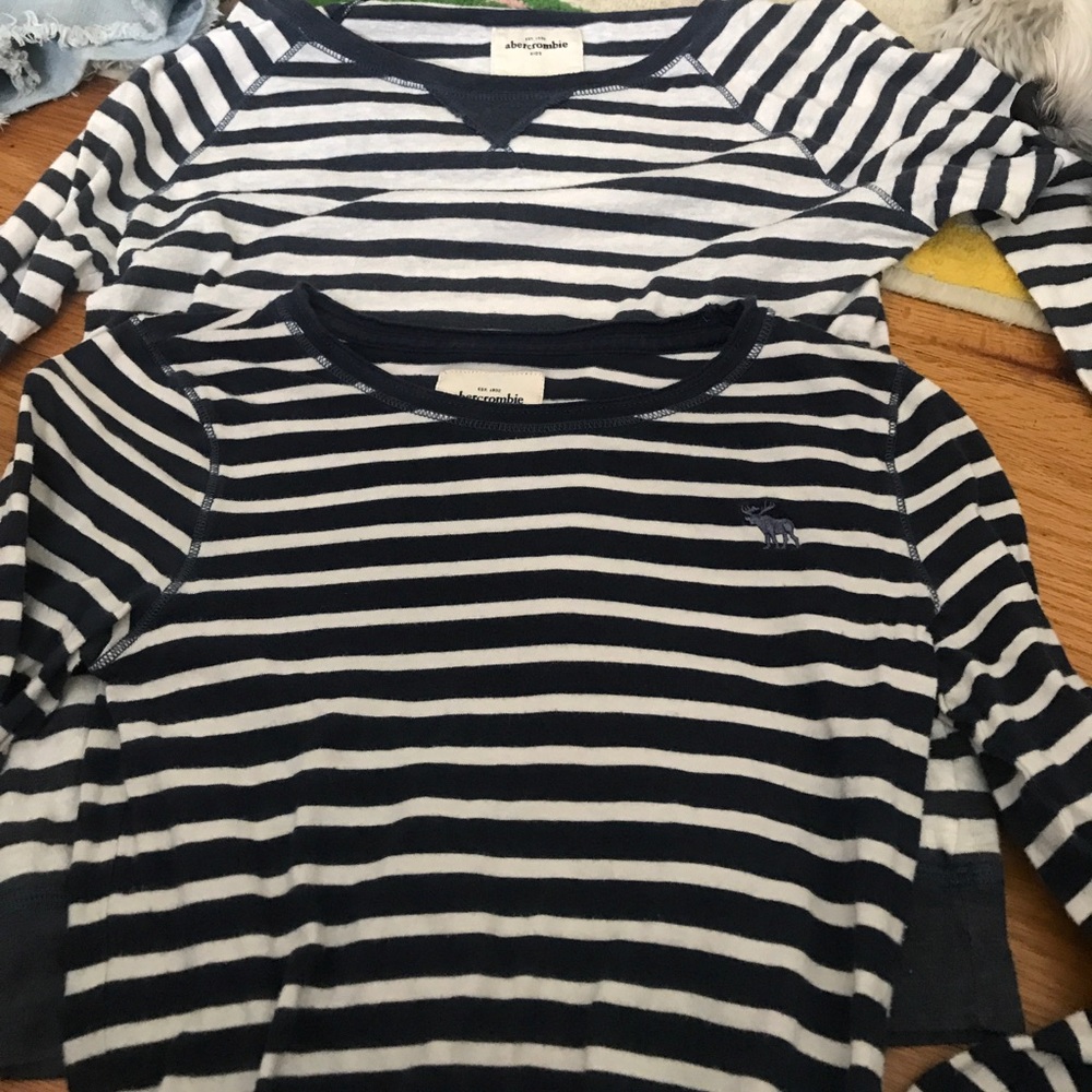 2 Abercrombie long sleeved t shirts girls L and XL