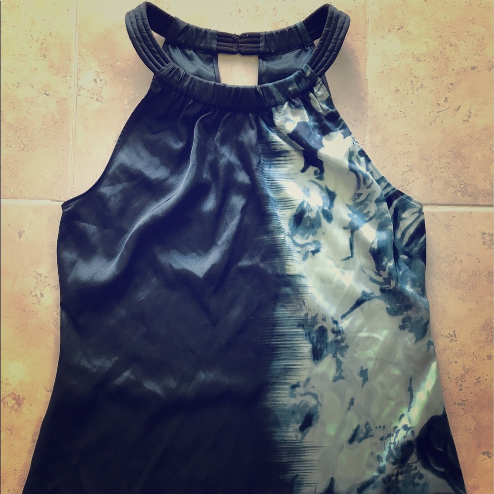 T Tahari Halter Printed Blouse
