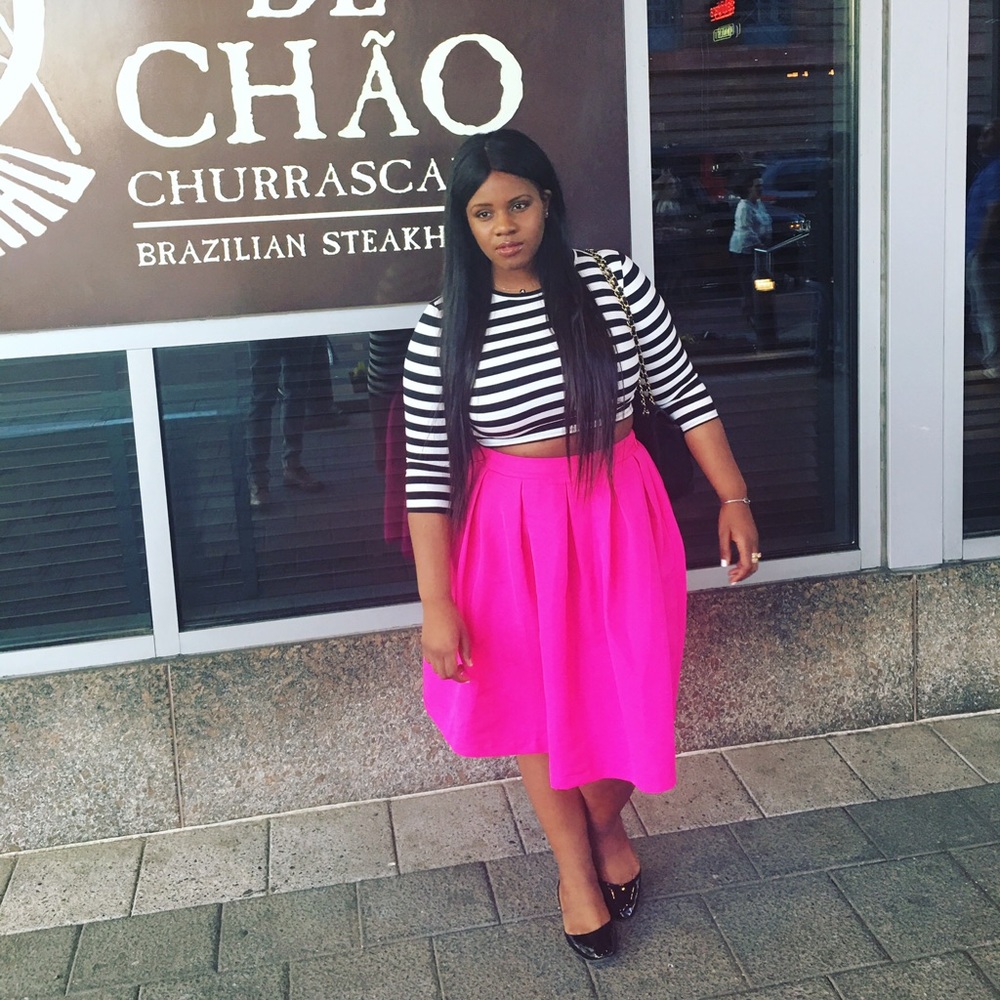 Hot pink circle skirt