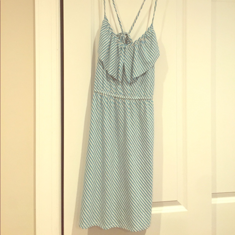 Blue and white stripped sundress