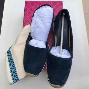 Tory Burch bright navy espadrilles