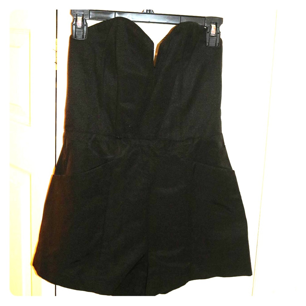 Black Strapless Romper
