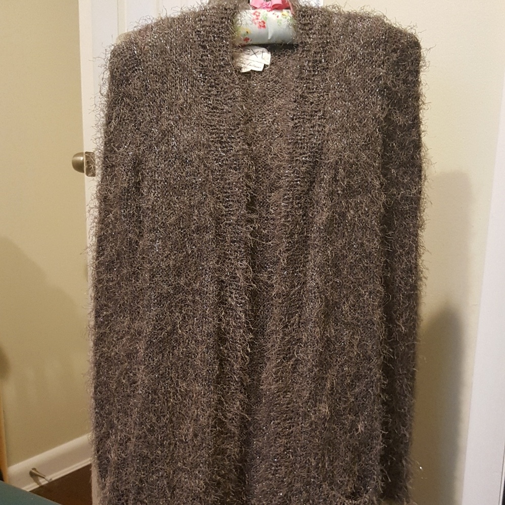 Next Sparkly Grey Long Cardigan Sweater