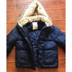 Aeropostale Girls Faux Fur Puffer Jacket Like New