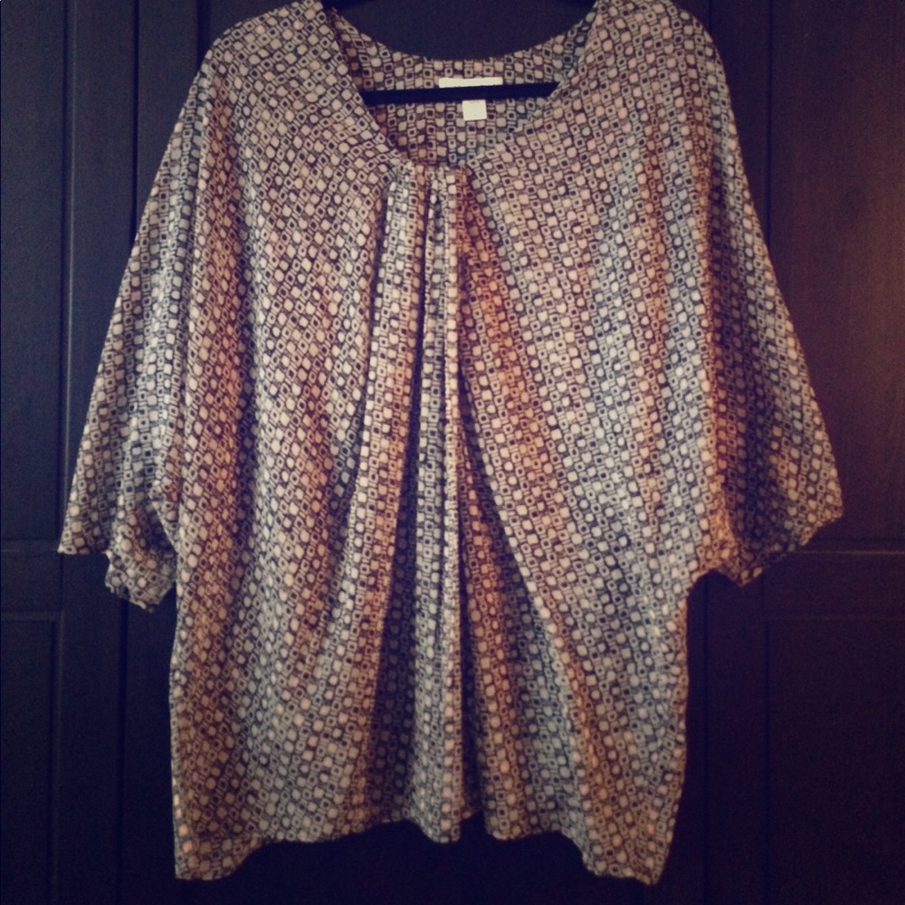 Chiffon Gathered-Front Top