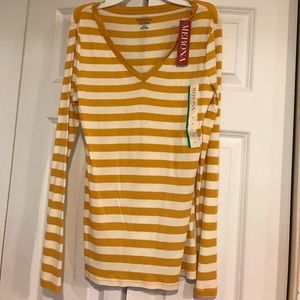 Yellow and White Striped T-Shirt