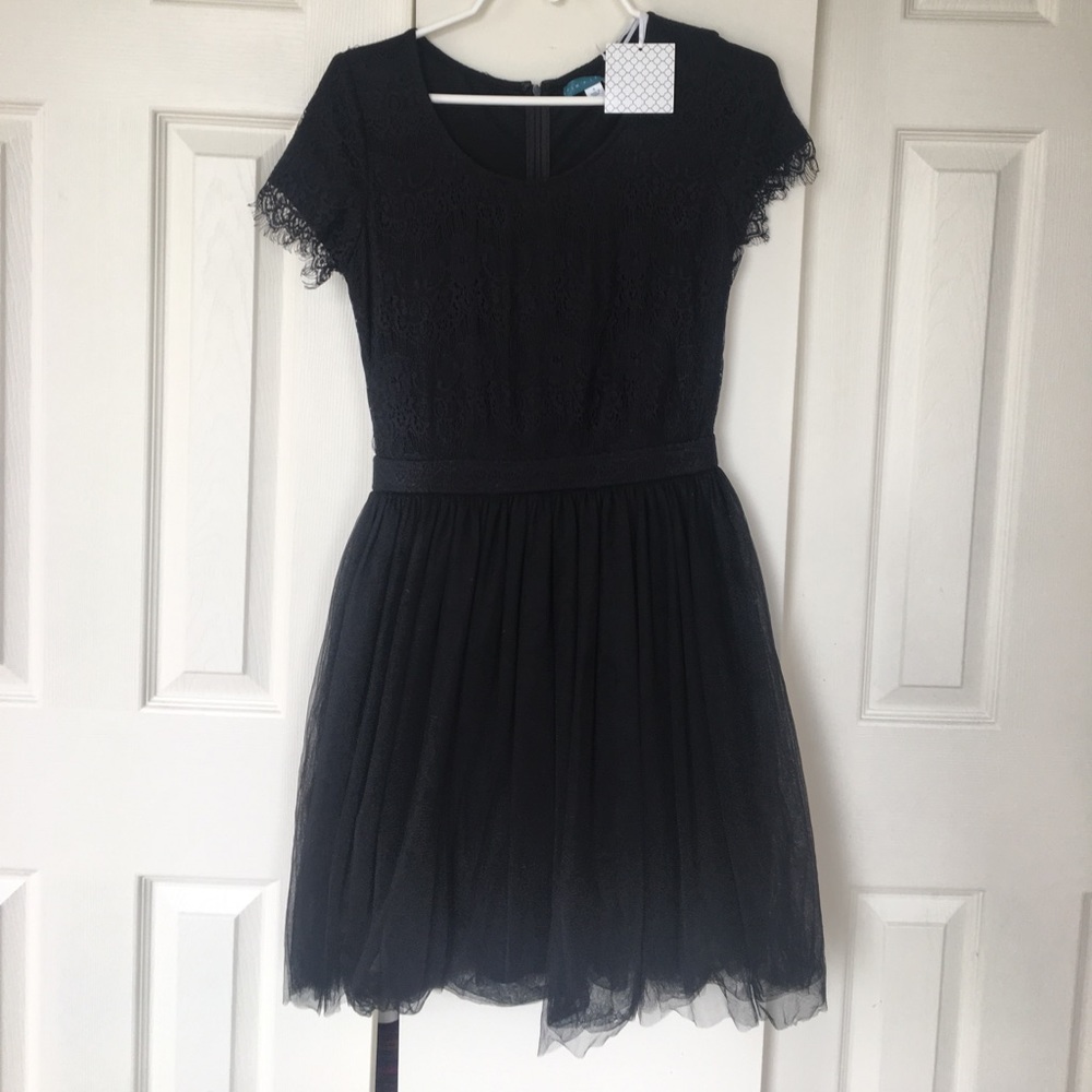 Black lace ballerina style dress