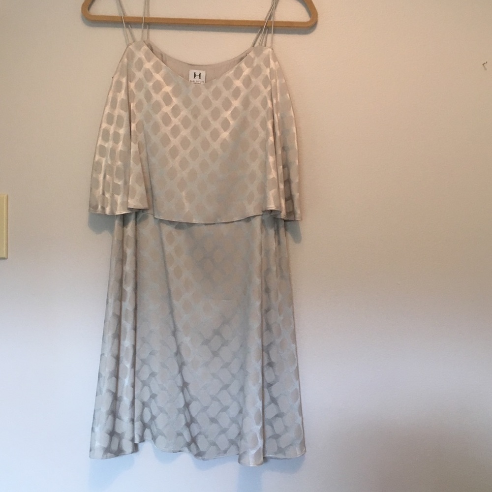 Halston Heritage silk silver dress