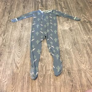 Footed onesie pajamas.