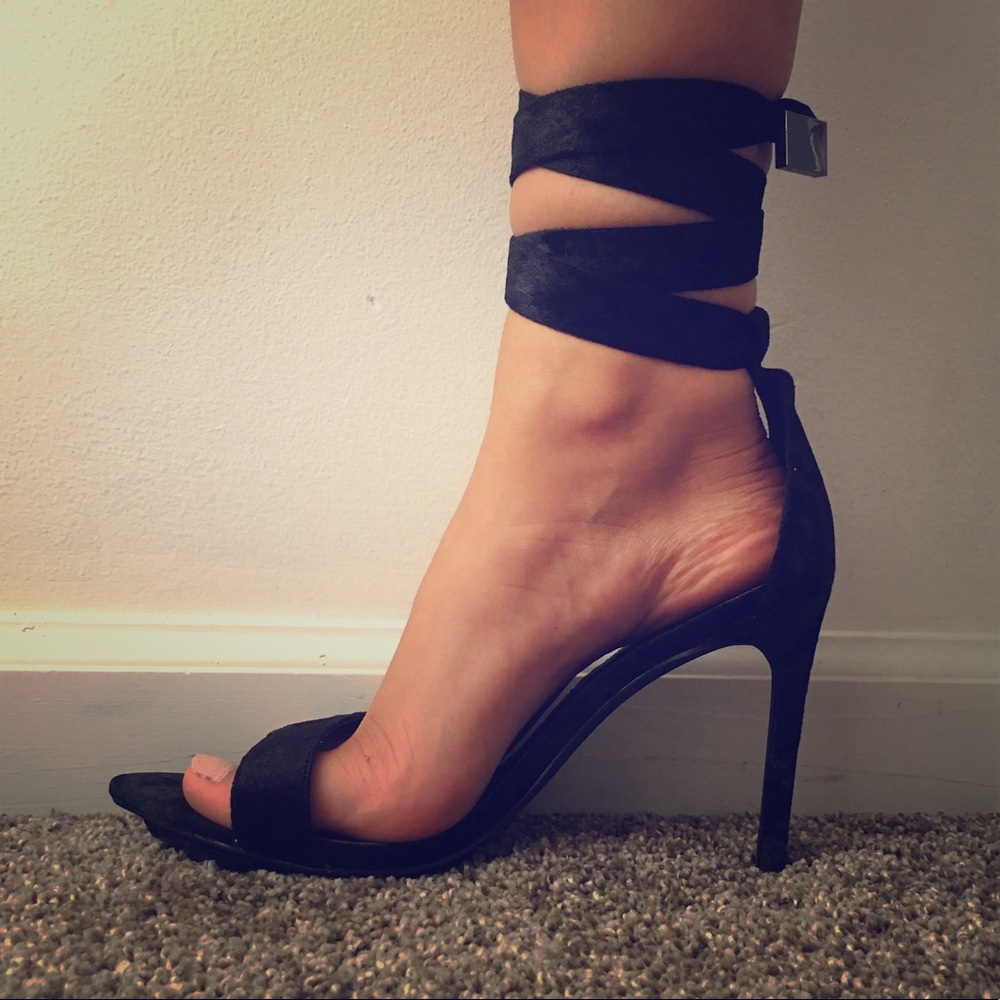 Velvet Wraparound Heels NEVER WORN