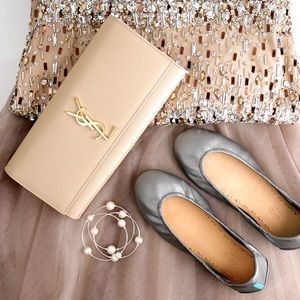 Brand New Tieks Silver Metallic