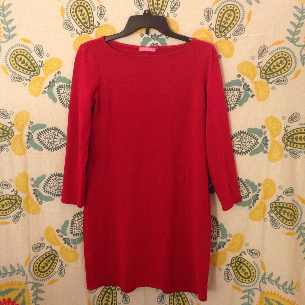 Red long sleeve dress