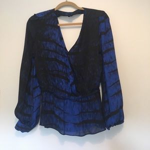 Parker black and blue blouse