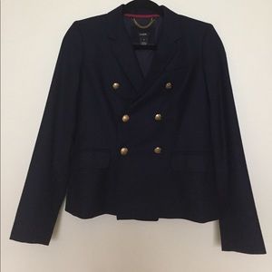 J. Crew Navy Double Breasted Schoolboy Blazer