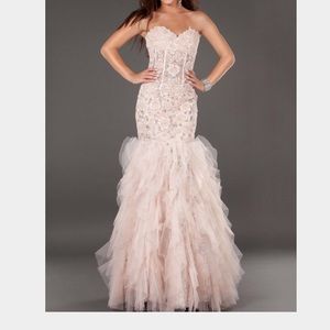 Jovani blush mermaid style prom or pageant dress