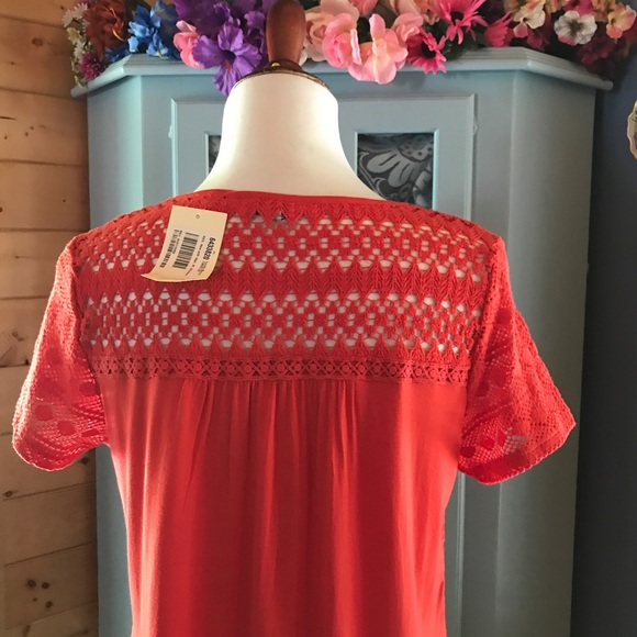 LUCKY Brand Blouse w/Crocheted design. NEW w/Tags! - Picture 6 of 7