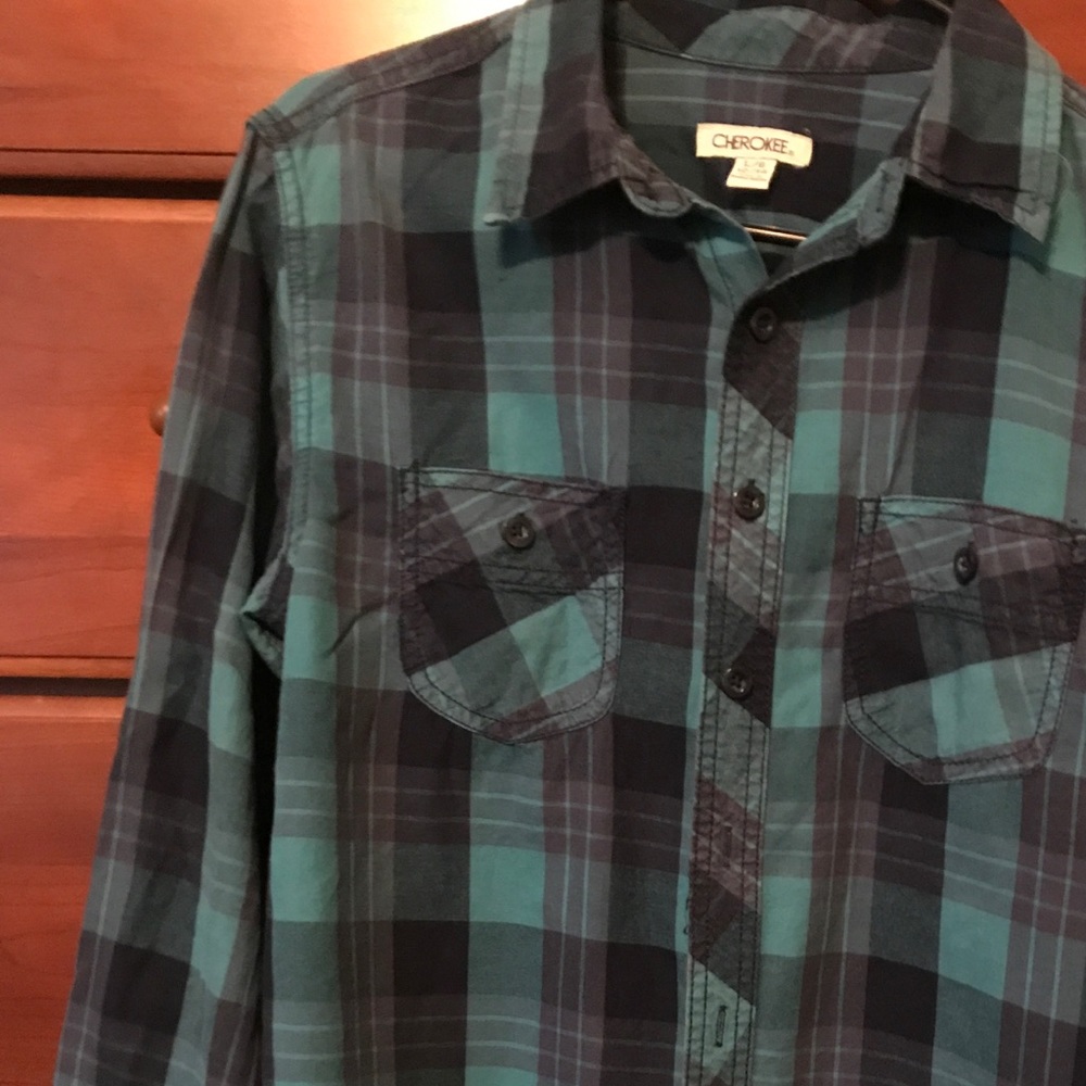 Boys Cherokee plaid shirt