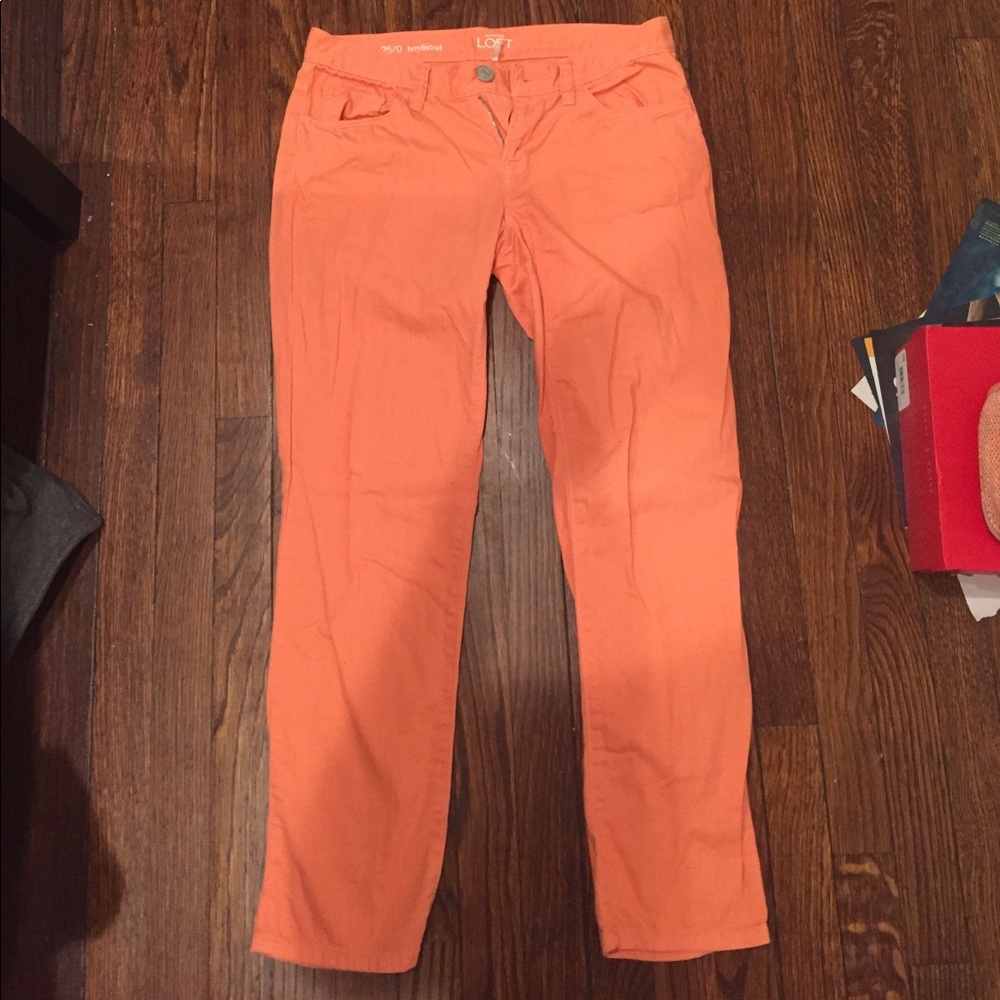 Ann Taylor Loft Salmon boyfriend pants