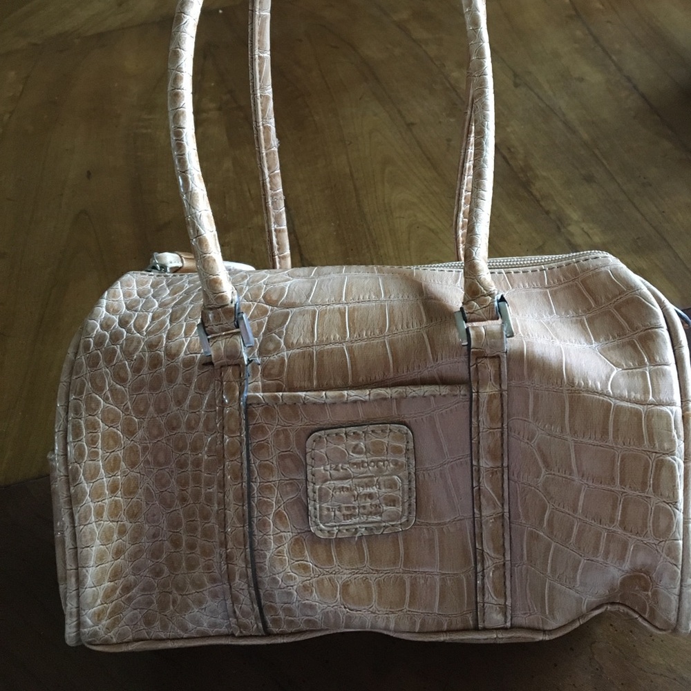 Vintage Liz Claiborne Cylinder Purse in Camel