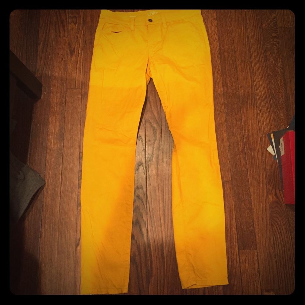 Ann Taylor Loft yellow skinny leg pants