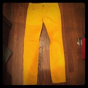 Ann Taylor Loft yellow skinny leg pants