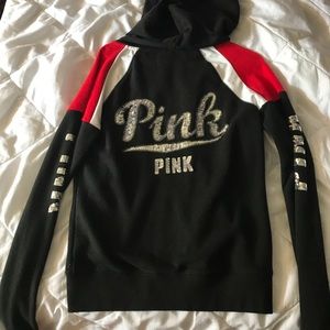 Pink brand bling zip up