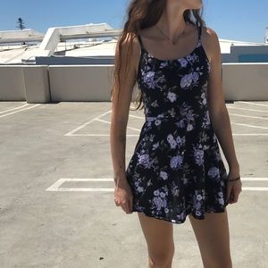 forever 21 black floral skater dress