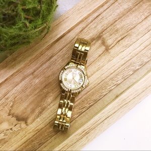 Gold rhinestone watch