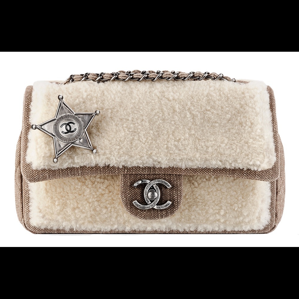 Chanel Sheepskin and Denim Sheriff Star flap bag