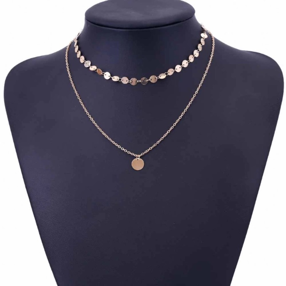 5 for $25 Two Layer Medallion Necklace - Picture 3 of 6