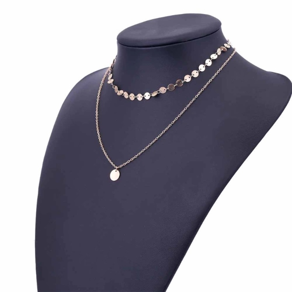 5 for $25 Two Layer Medallion Necklace - Picture 4 of 6